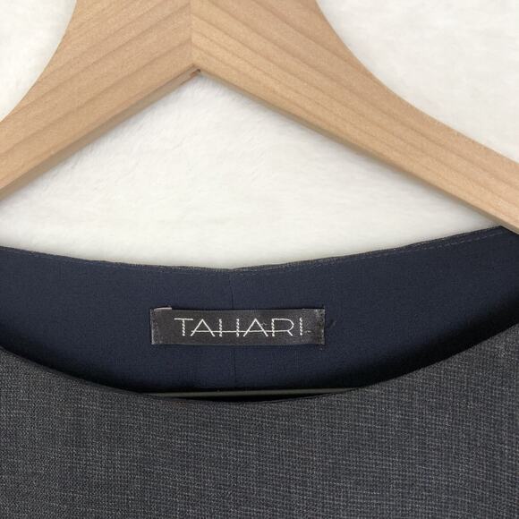 NWT TAHARI Midi Sheath Dress Sz 6 Gray Sleeveless Lined Side‎ Zip Business USA - Picture 5 of 14